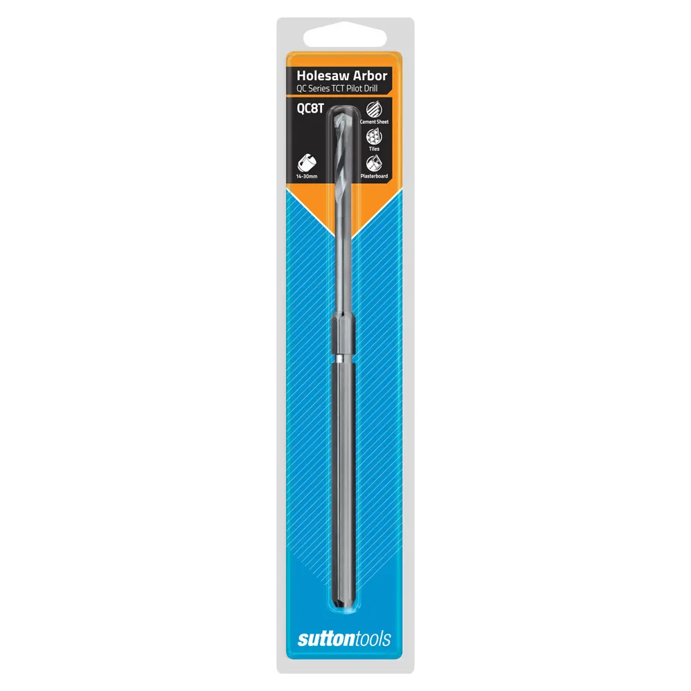SUTTON TCT Holesaw Arbor/Pilot Drill Bit - Suits 14-30mm TCT Multi-Purpose Holesaws