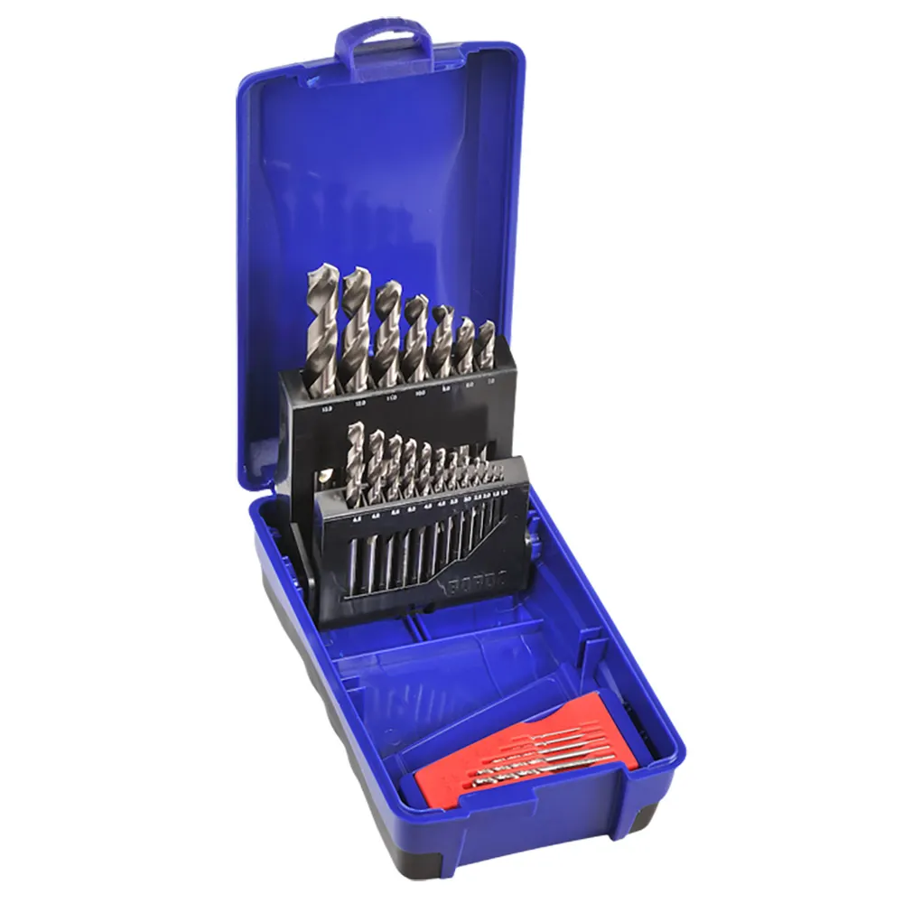 BORDO 1-13mm HSS Delta Point Drill Bit Set w/ 1.0-3.0 x 0.5mm Extra Drills - 24 Piece 2015-M5-B2