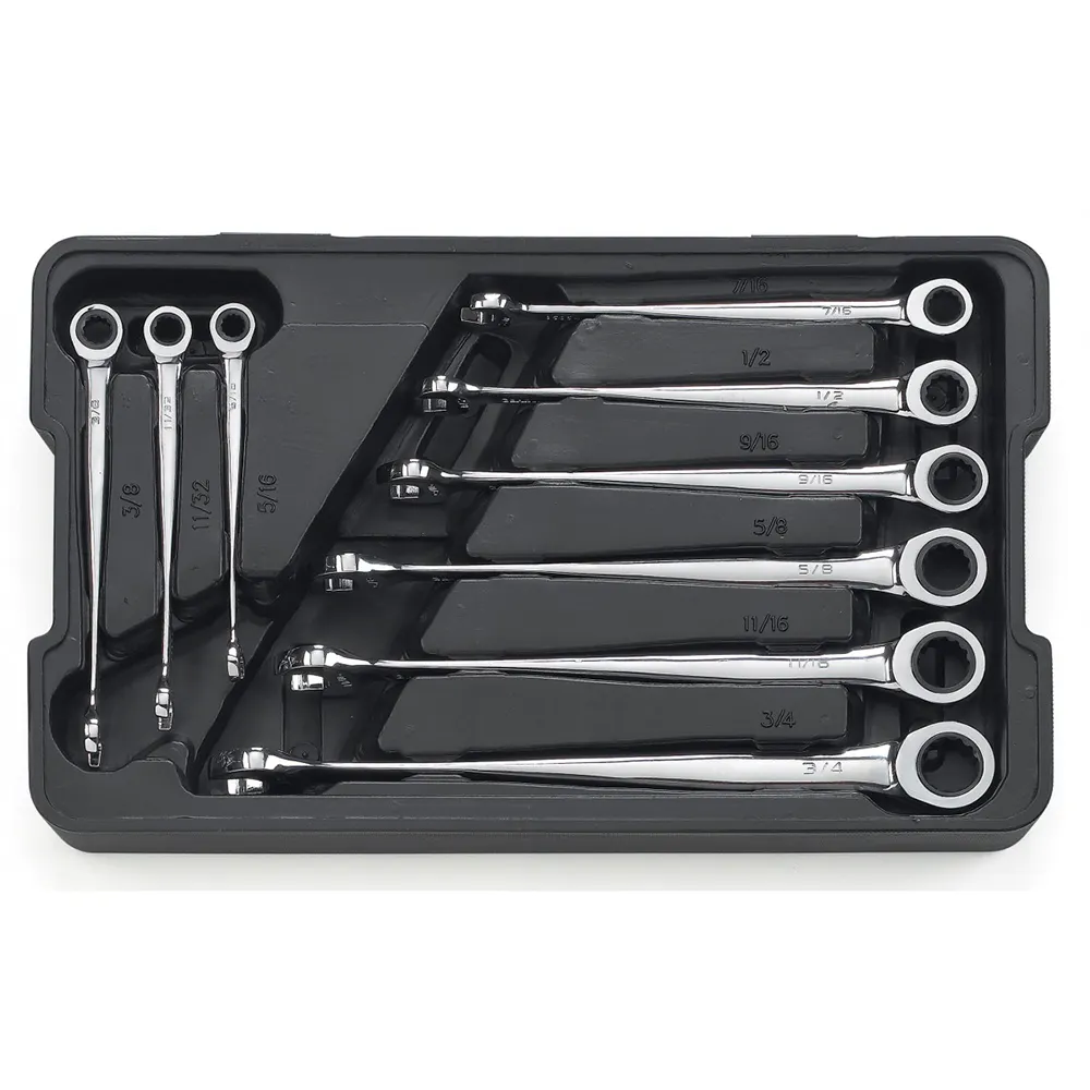 GEARWRENCH 9 pcs 12 Point SAE XL X-Beam Ratcheting Combination Wrench Set 85898