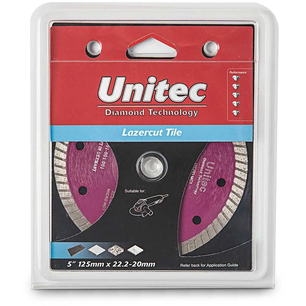 UNITEC 125mm Diamond Blade Turbo for Ceramic Cutting - LAZERCUT U-5LZTT