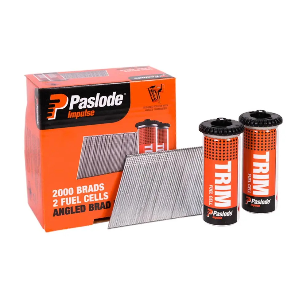PASLODE 63mm 20 Degree C Brad Nails & 2 Fuel Cells - 2000 Pack B20765