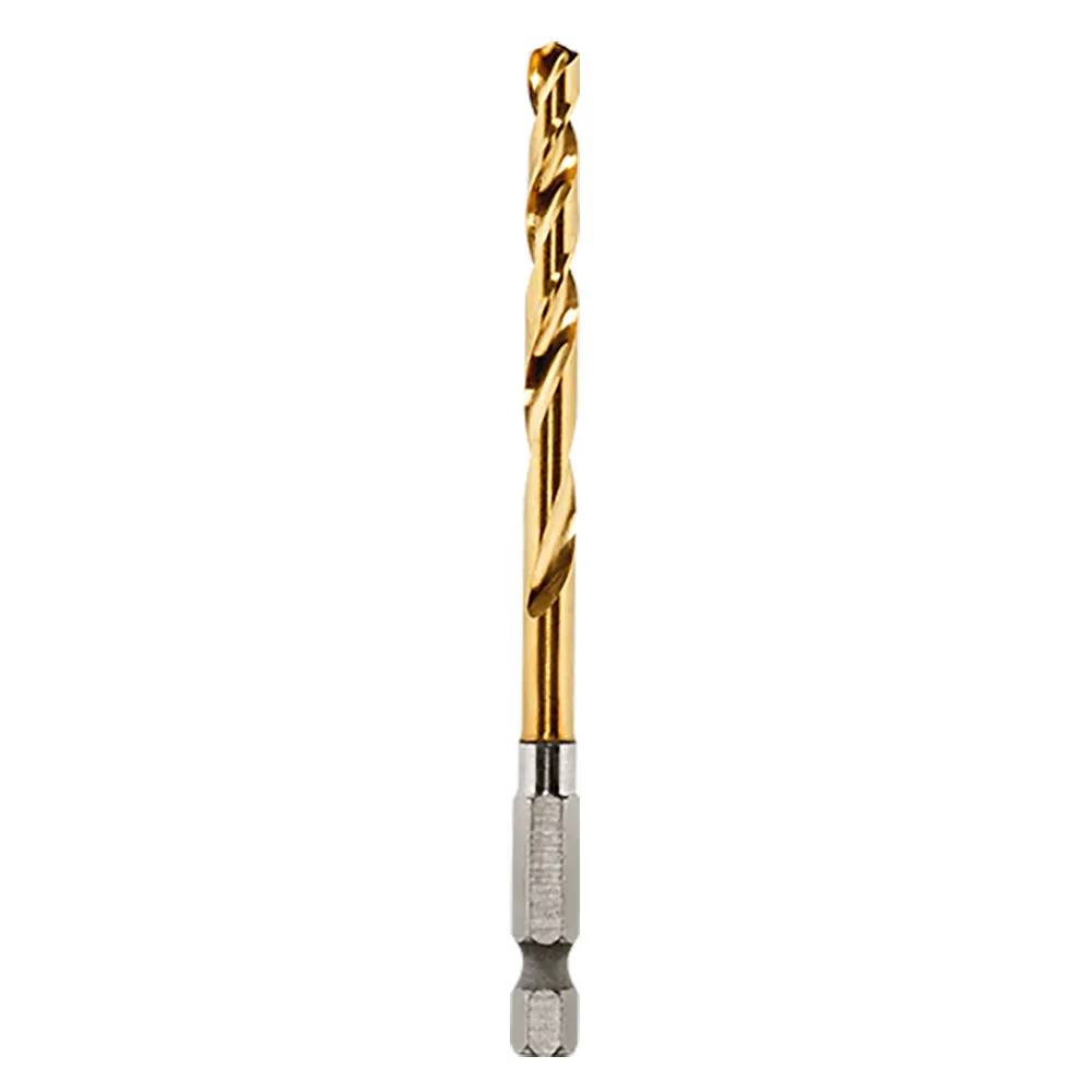 MILWAUKEE 4.8 x 78mm 1/4-Hex Quick-Change HSS-TiN Jobber Drill Bit - RED-HELIX 48894811