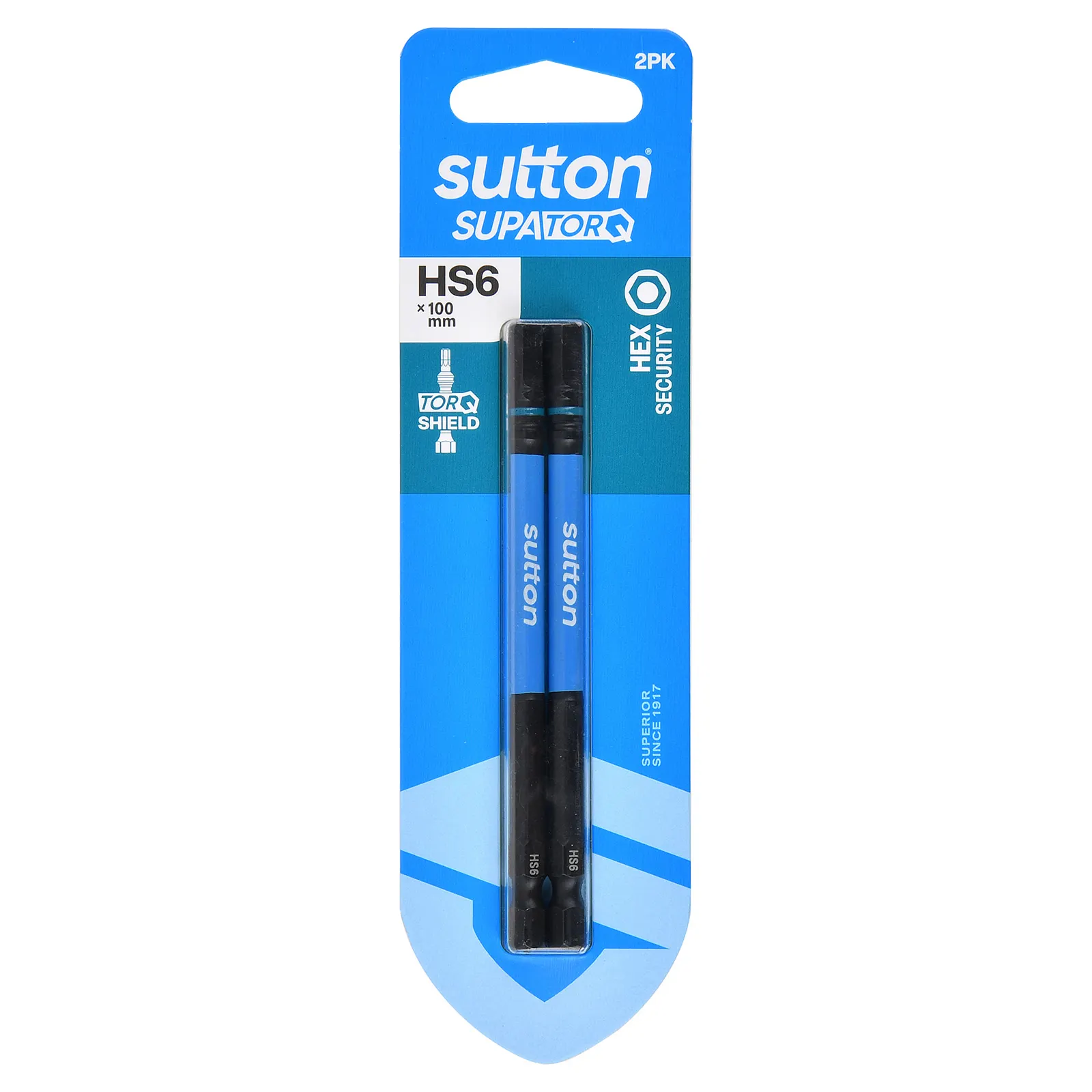 SUTTON SUPATORQ HS6X100mm Hex Security Screwdriver Bit - 2 Piece S208H02E06