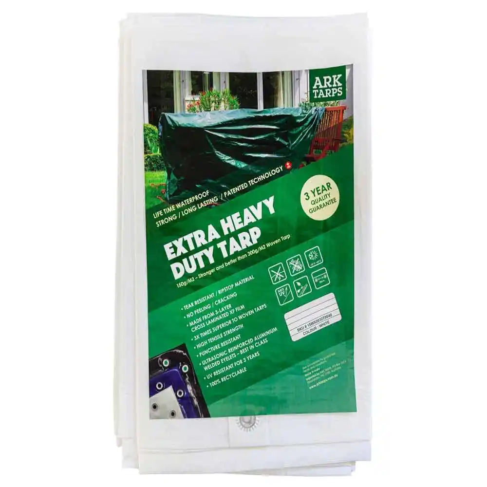 ARK TARPS 4M X 6M White Heavy Duty Tarp 15WX0040T0060