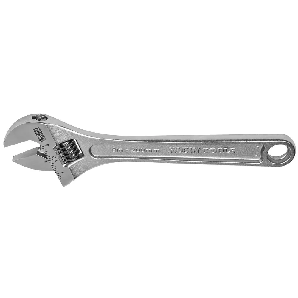 KLEIN 8inch Adjustable Wrench Extra-Capacity Chrome A-507-8