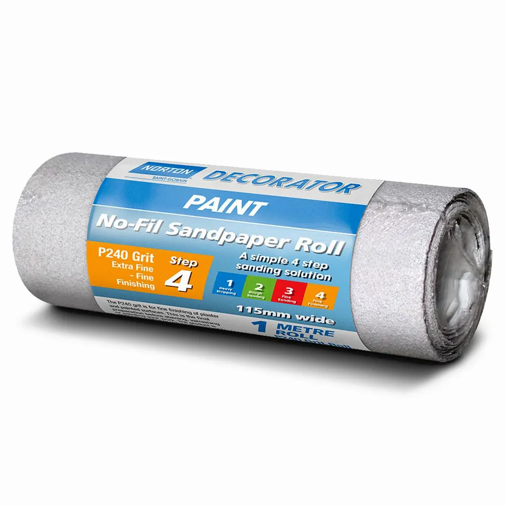 NORTON 115mm x 1m 240-Grit Sanding Roll for Paint - DECORATOR