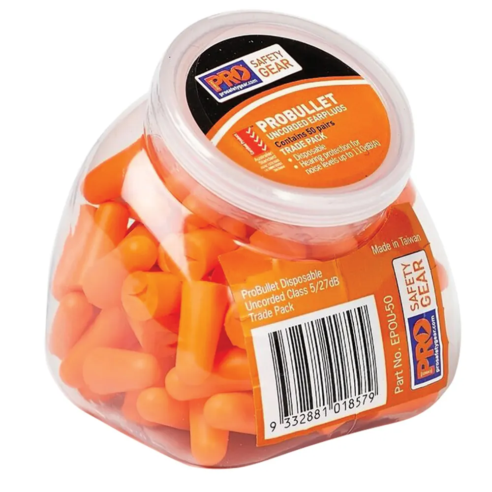 PROCHOICE 50 Pack Class 5 Uncorded Disposable Ear Plugs EPOU-50