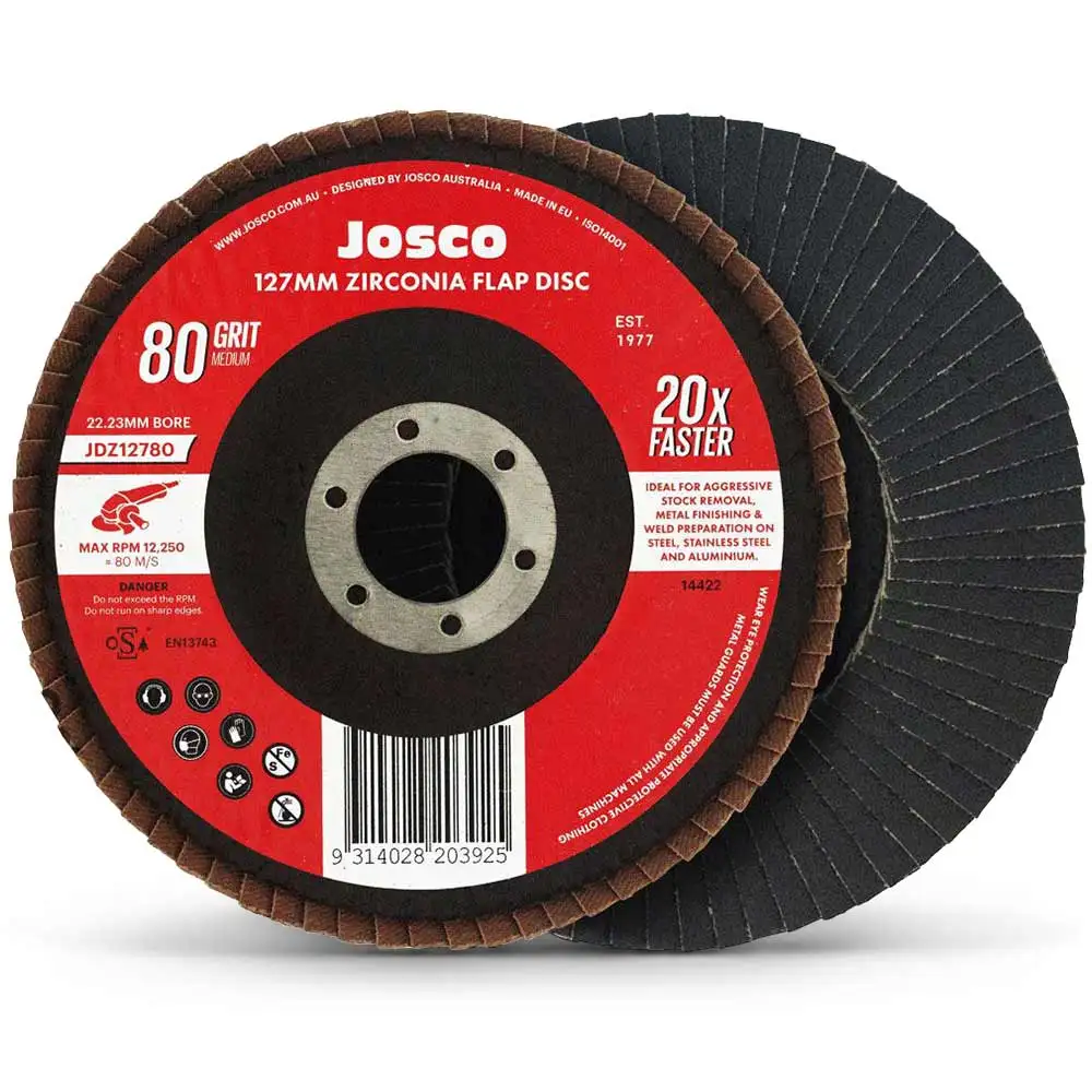 JOSCO 125mm 80-Grit Zirconia Angled Flap Disc