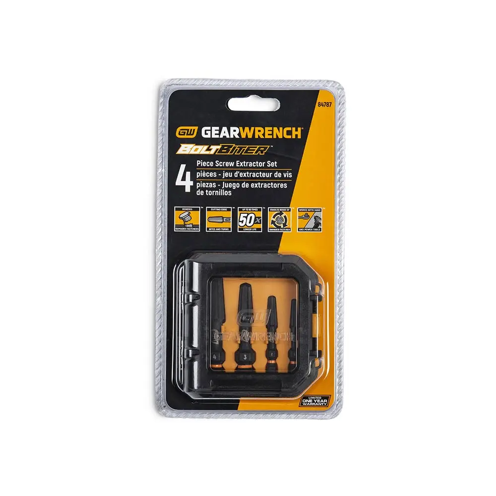 GEARWRENCH 4 Piece Bolt Biter Screw Extractor Set 84787