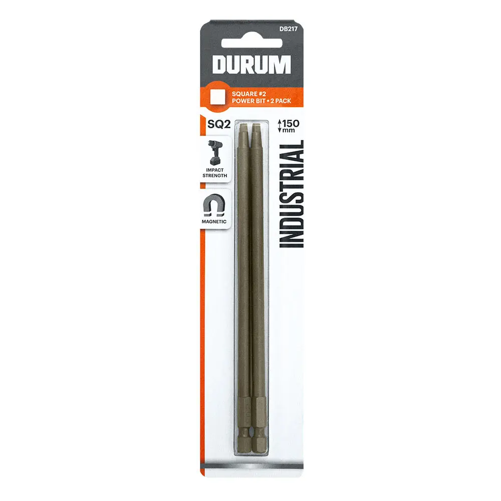 DURUM R2x150mm Robertson Power Screwdriver Bit - 2 Piece DB217