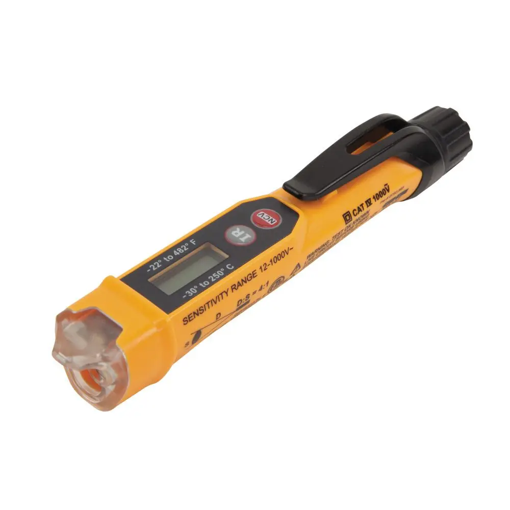 KLEIN 12 to 1000V Voltage Detector w. Infrared Thermometer ANCVT4IR