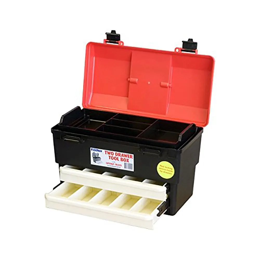 FISCHER 400 x 230 x 250mm 2 Drawer Toolbox w. Liftout Tray 1H127