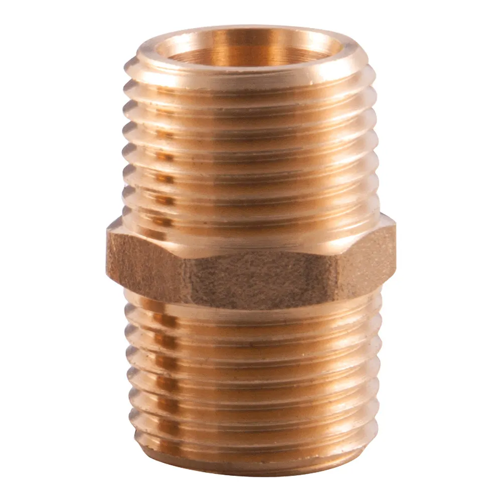 SONSBEEK NIPPLE 1/2inch -1/2inch BSP M-M HEX, BRASS
