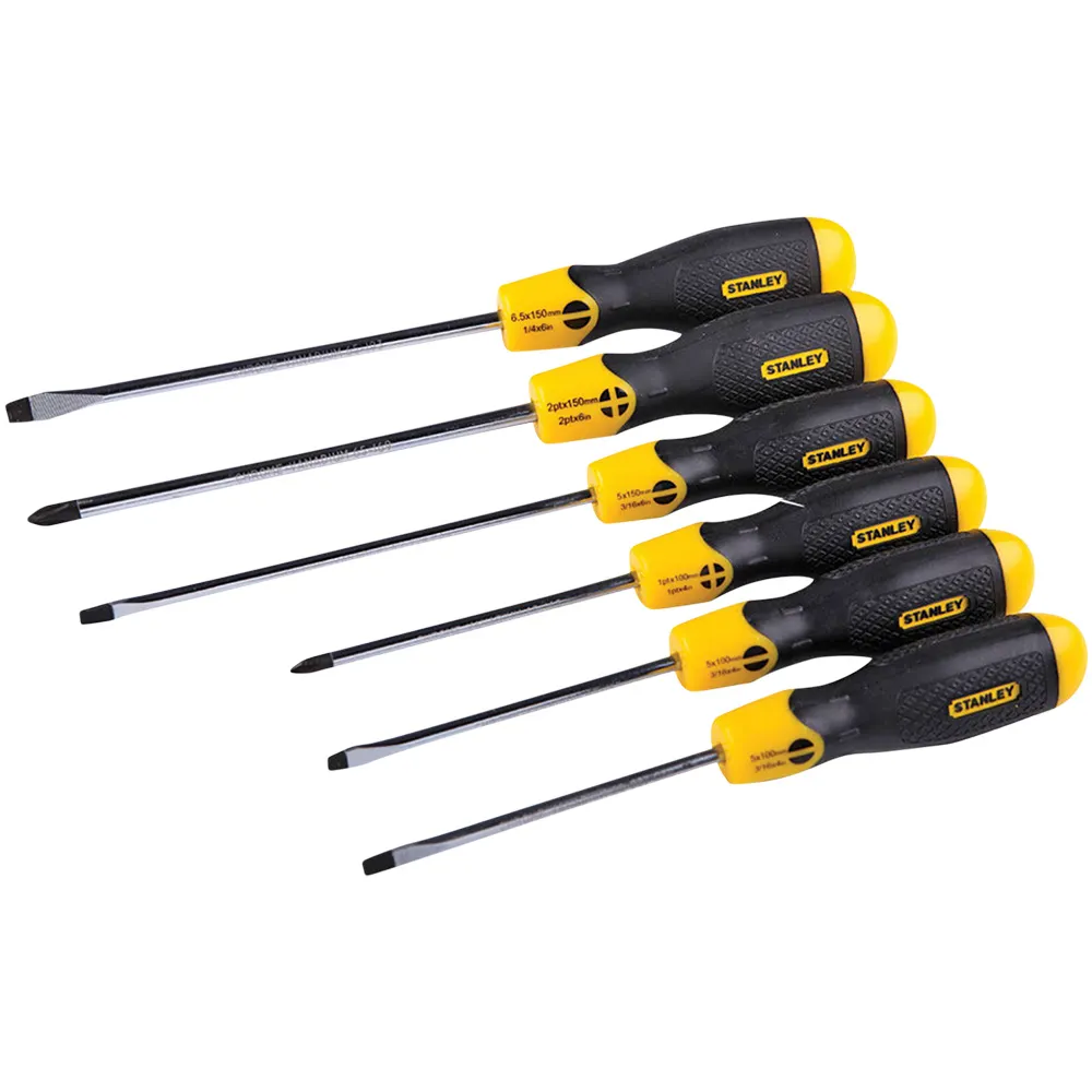 STANLEY 6 Piece Cushion Grip Screwdriver Set 65-242