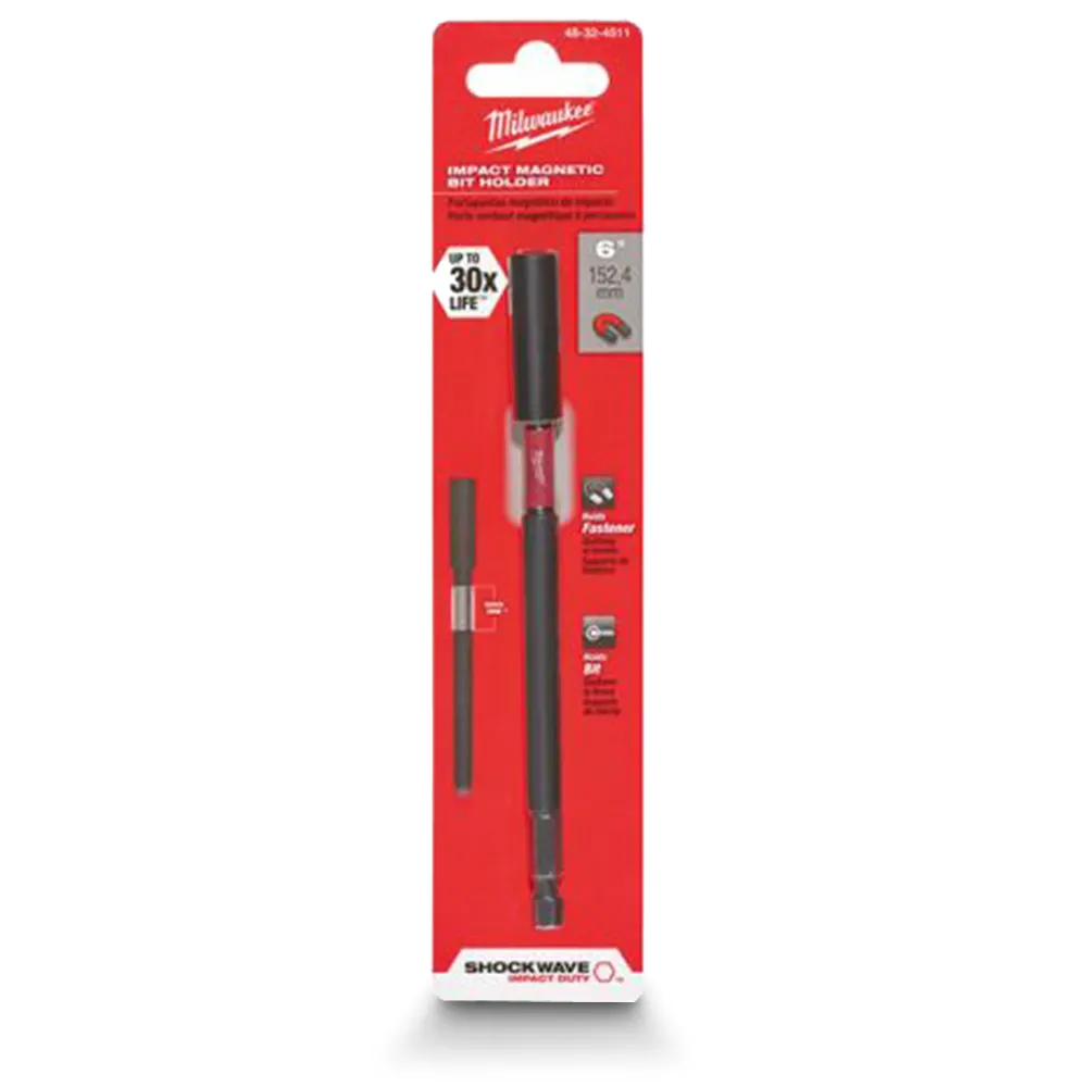 MILWAUKEE 152mm Magnetic Insert Bit Holder - SHOCKWAVE 48324511