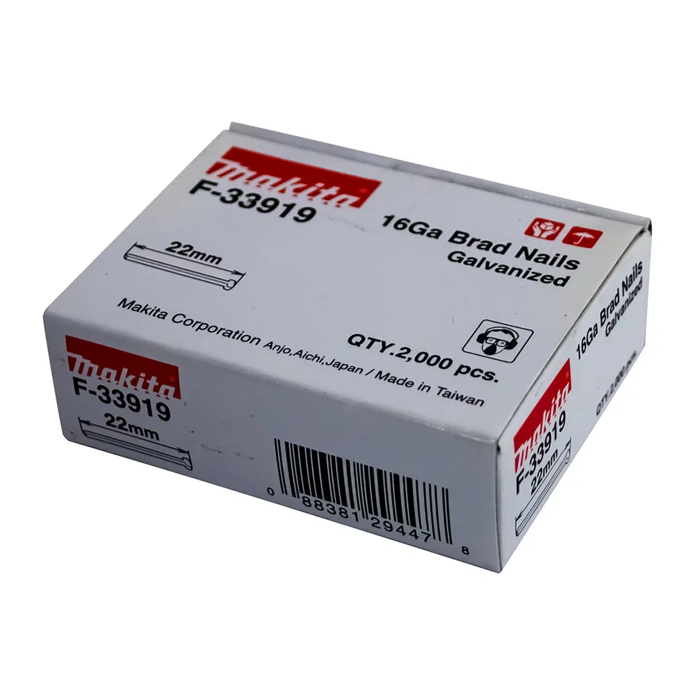 MAKITA 22 x 1.6mm EG 16GA C Nail Brad 2000Box F33919