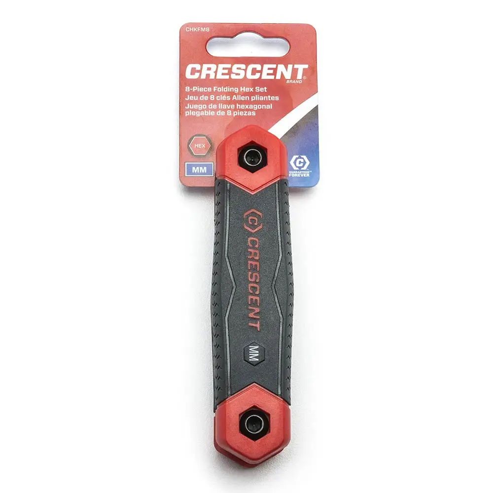 CRESCENT 8 Pc. Folding Metric Hex Dual Material Key Set CHKFM8