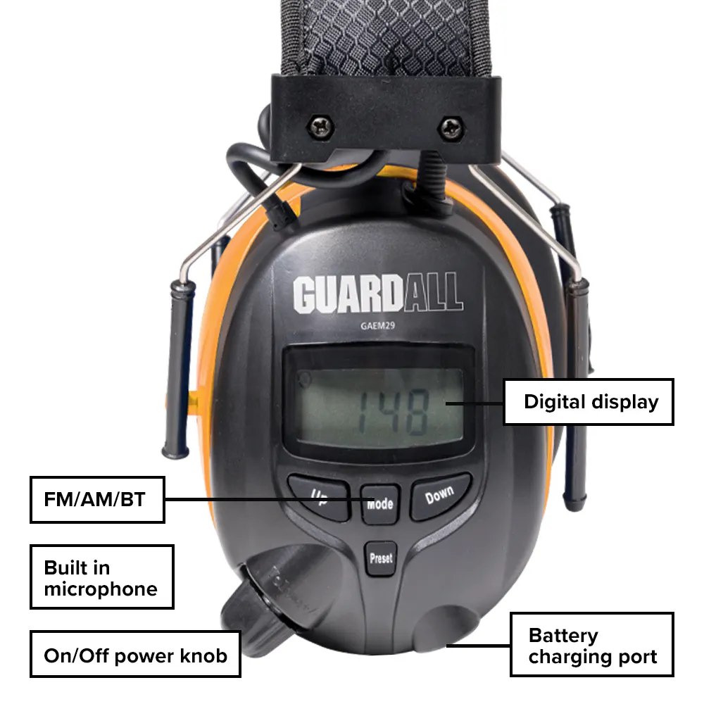 GUARDALL Ear Muffs with Built In Bluetooth Mic GAEM29S2