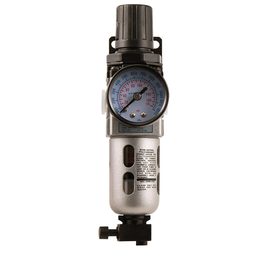 SONSBEEK 1/4inch Air Filter Regulator Gauge and Bracket 700SFRC04GB