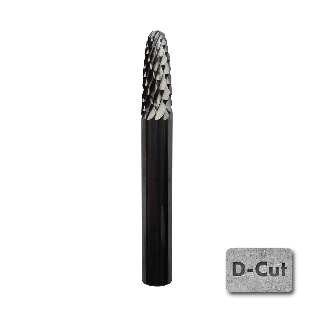 JOSCO 6 x 16mm 1/4inch Shank Ball-Nosed Tree Diamond Cut Carbide Burr