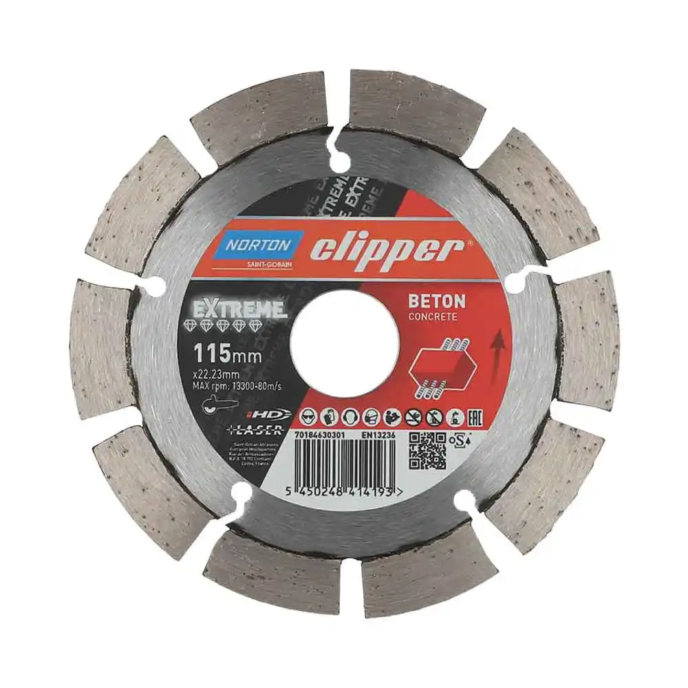 CLIPPER 115 x 22.23/12mm Segmented Diamond Blade for Concrete Cutting 70184630301