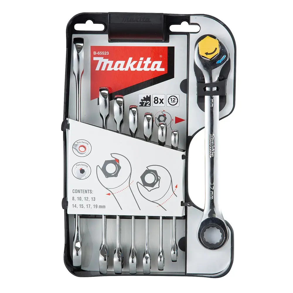 MAKITA Double Ratchet Wrench Set - 8 Piece B-65523