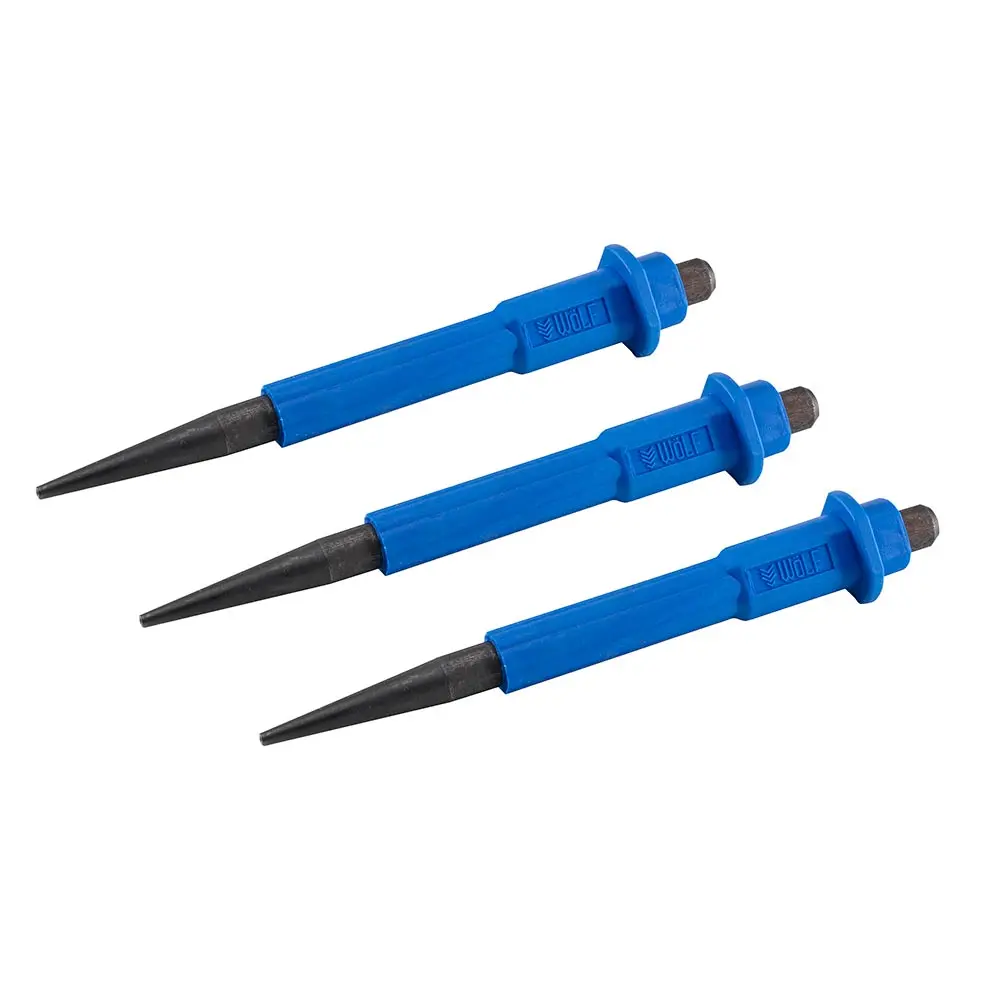 WOLF 3 Piece Nail Punch Set Softgrip Bi-Material WPNSET3PC