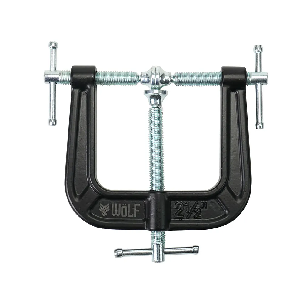 WOLF 63mm 100kg T Spindle 3-Way Edge Clamp - Cast Iron WC3W63