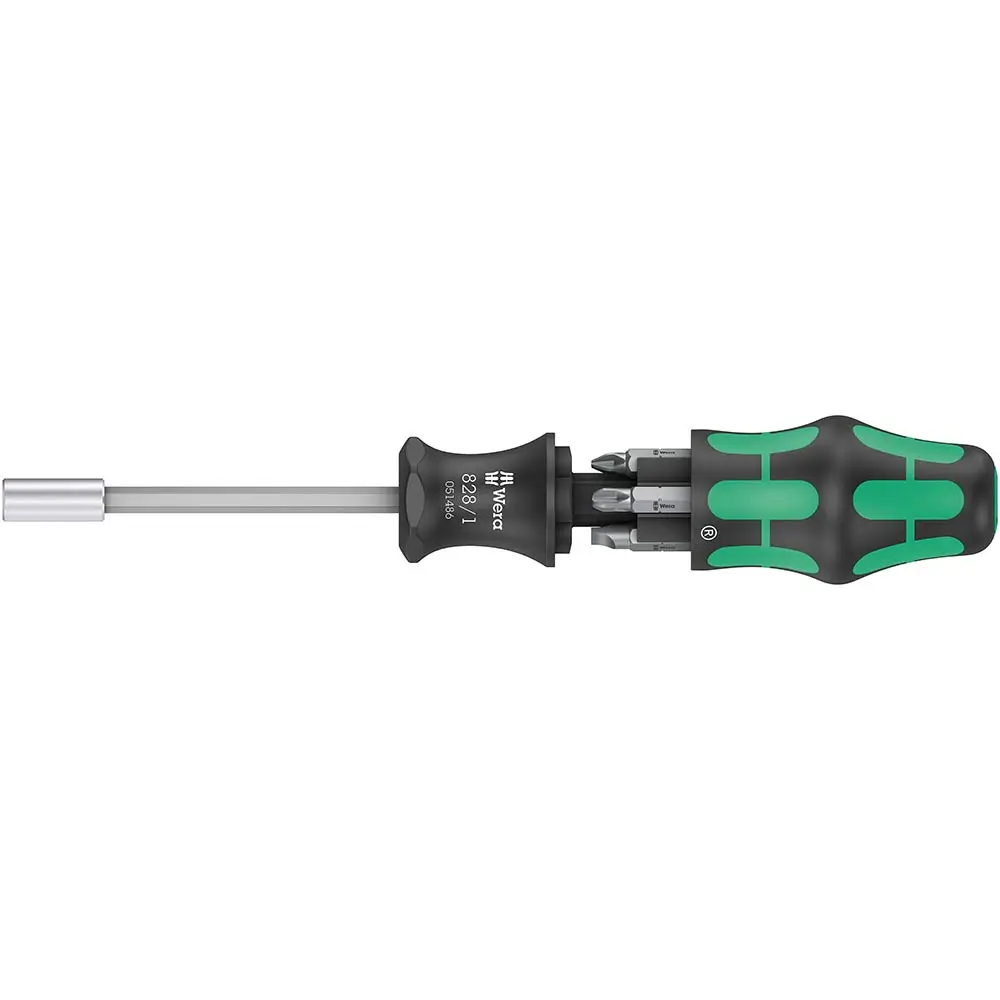 WERA 1/4" 6 Bits Screwdriver Set 7 Piece, Kraftform Kompakt 27 Set 2 WER051511