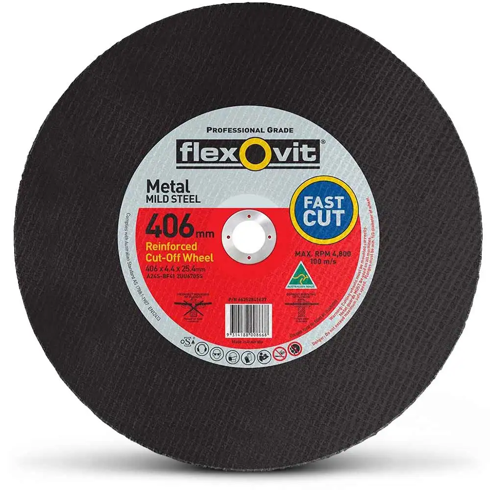 FLEXOVIT 406 x 4.4 x 25.4mm Metal Cut Off Disc - High Speed