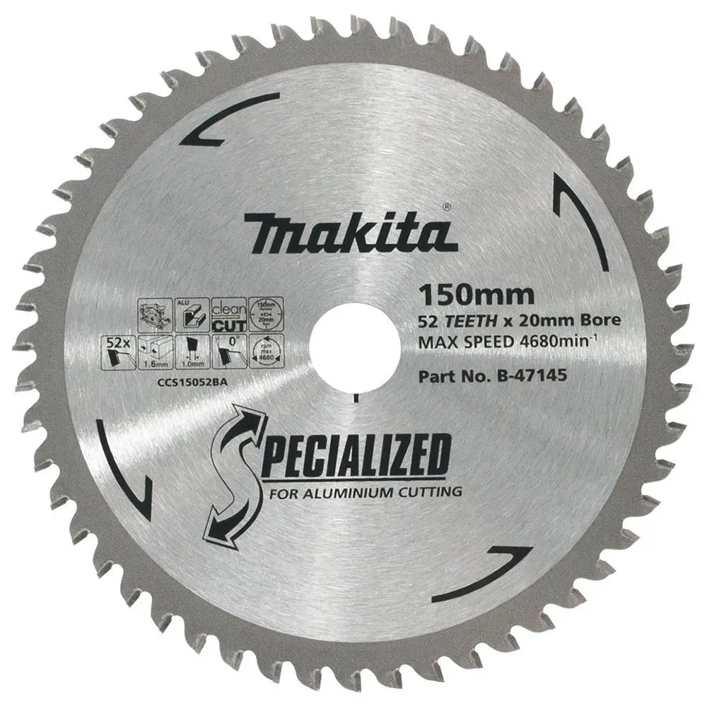 MAKITA 150mm 52T TCT Circular Saw Blade for Aluminium Cutting - SPECIALIZED B-47145