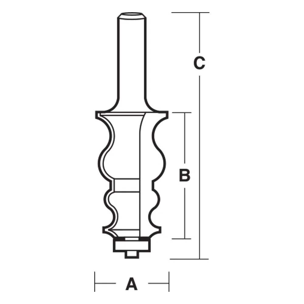 CARBITOOL Router Bit TCT Face Moulding w.Bearing 1.1/4inch -Diameter 1/2inch -Shank TFM 80 B 1/2