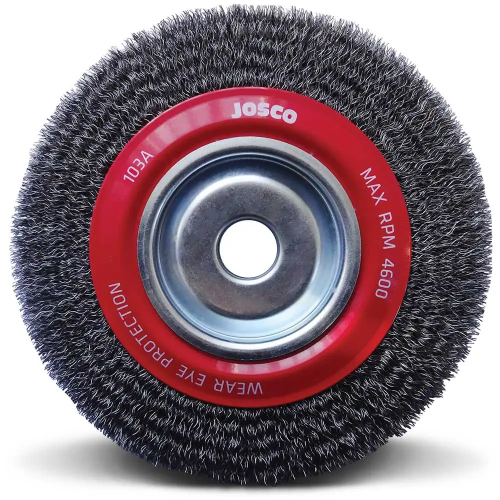 JOSCO 200 x 19mm Multi-Bore HD-Steel Crimped Wire Wheel Brush