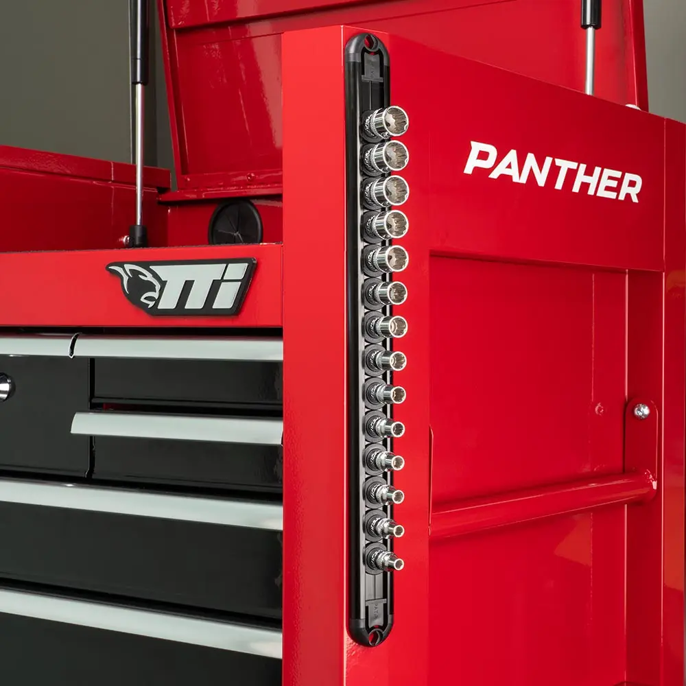 TTI 1/4" Dr 14 Clip Magnetic Socket Rail Black TTI14DMSR