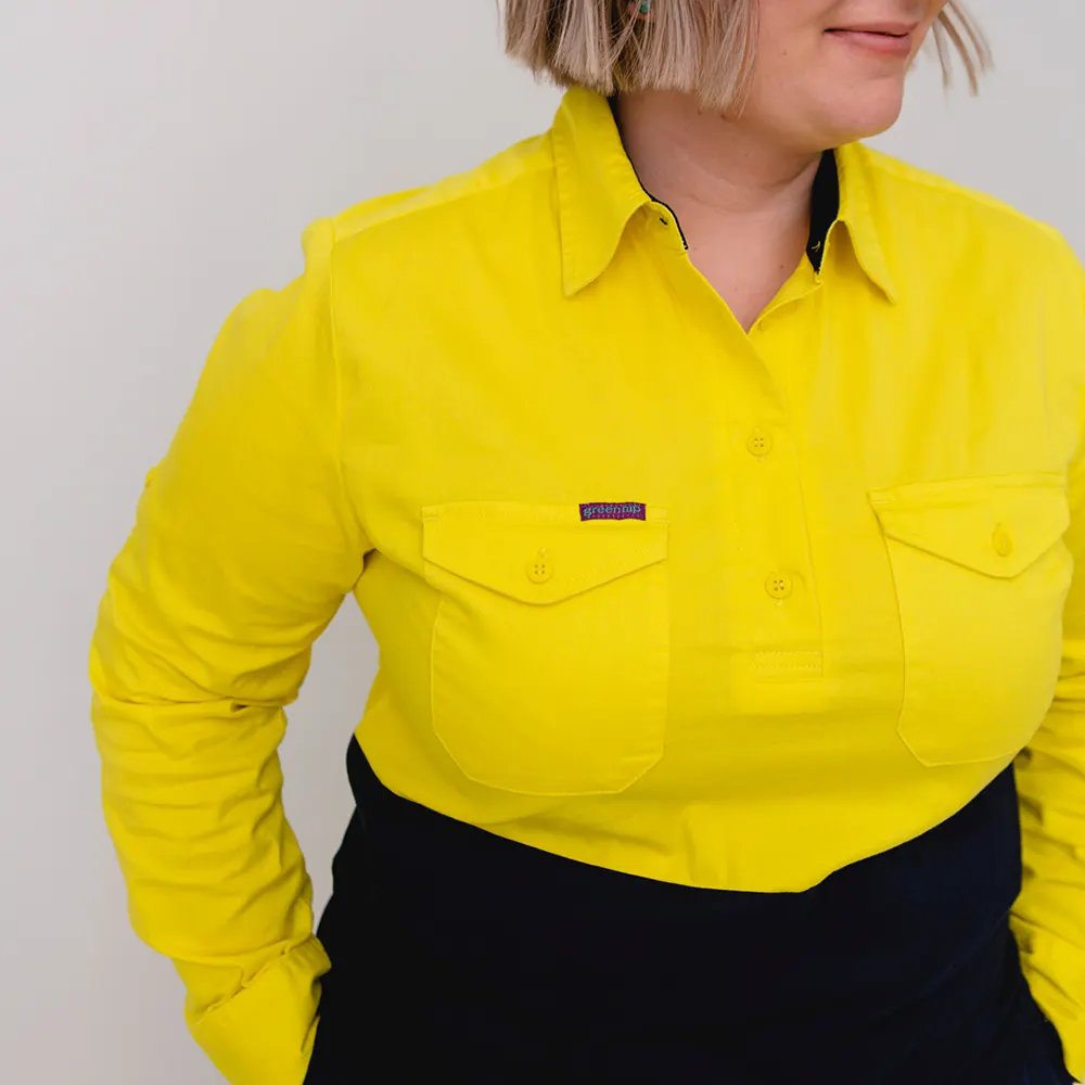 GREEN HIP Hi-Vis Light Weight Shirt Long Sleeves Yellow/Blue SLS-HIVIS-YB 24