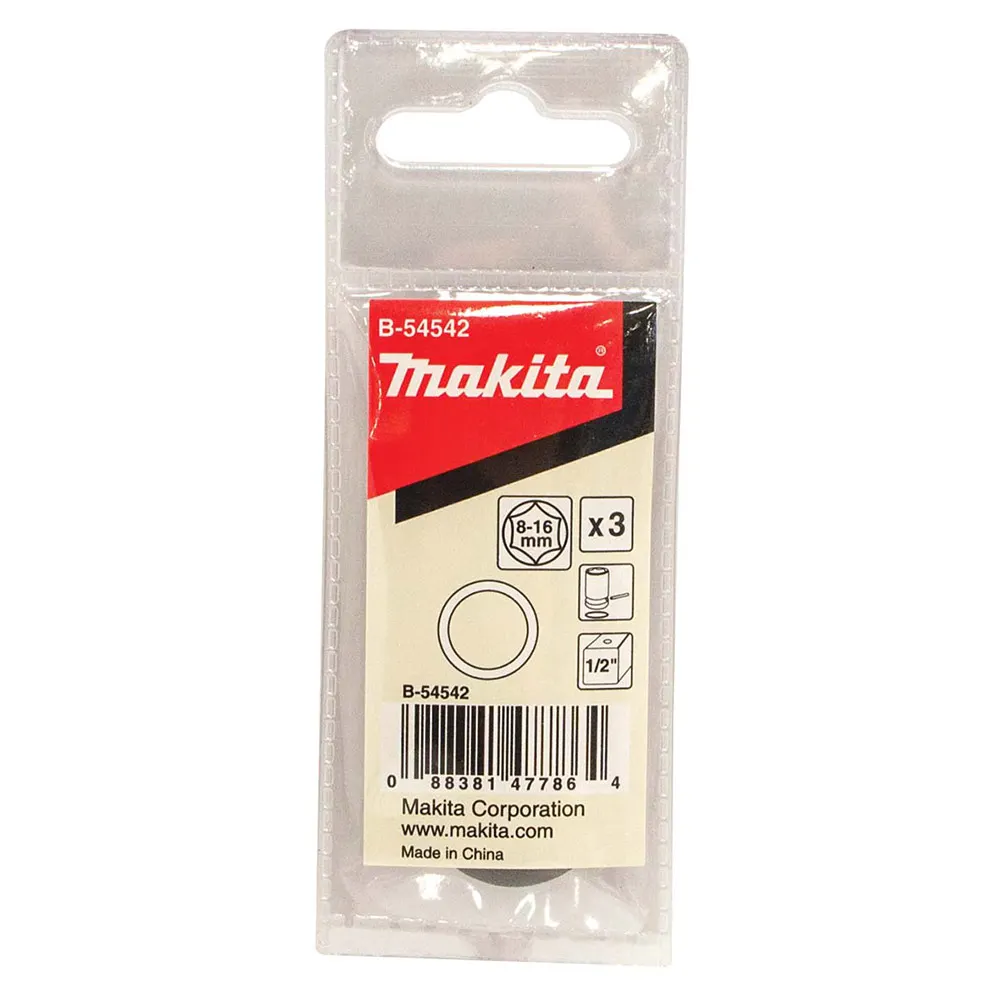 MAKITA O Ring Set 1/2 Impact Socket 8mm-16mm - 3 Piece B-54542