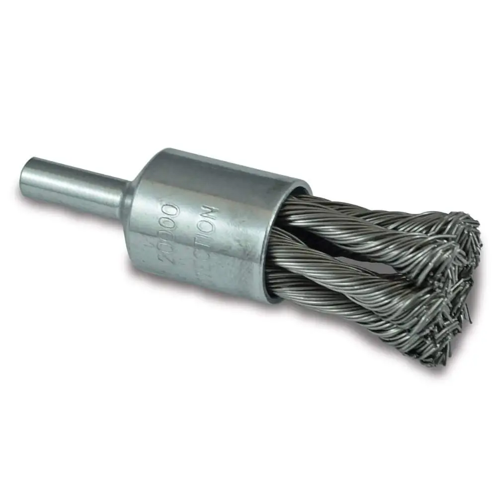 ITM 25mm 1/4" Round Shank Twist Knot End Steel Brush TM7005-025