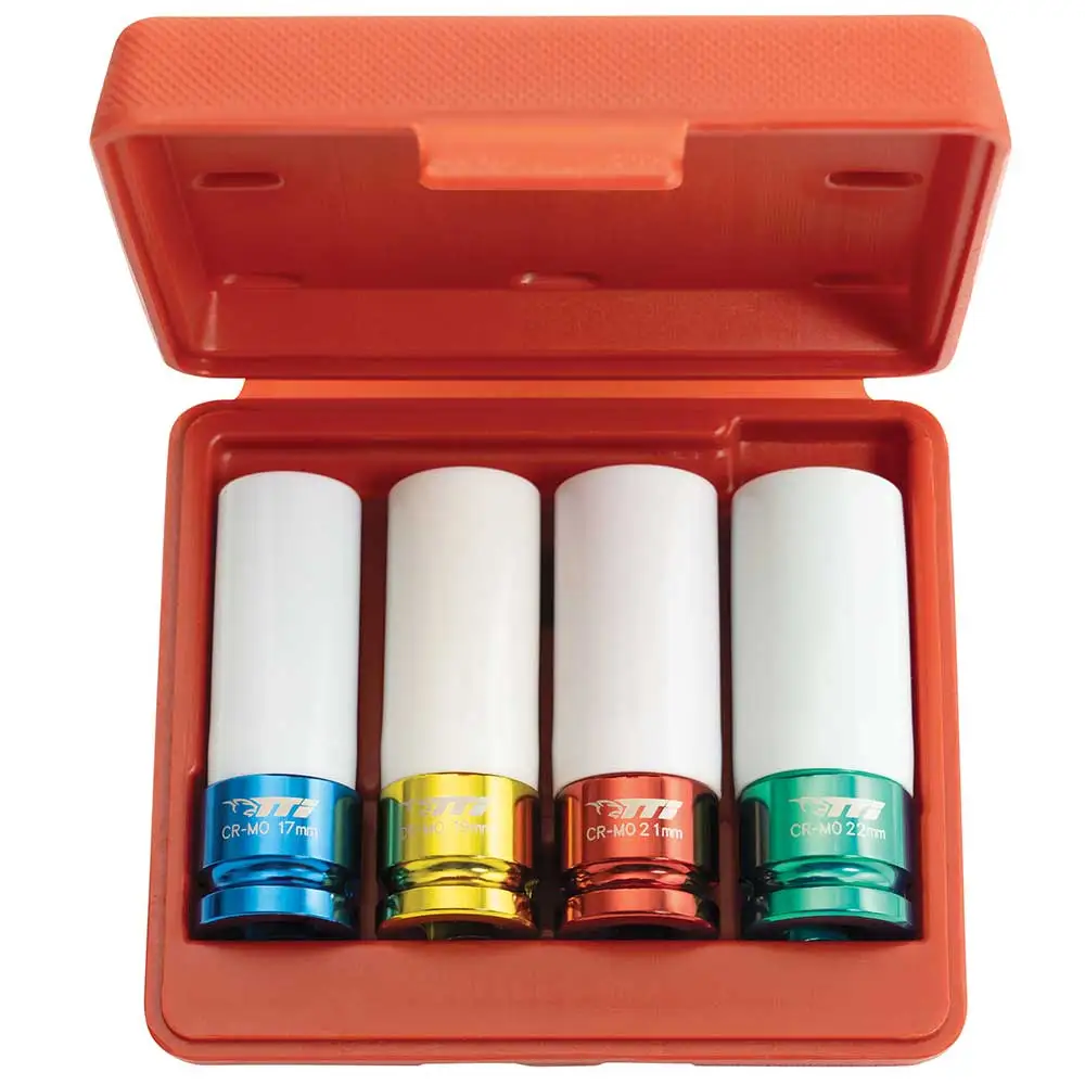 TTI 4 Piece 1/2 Inch Deep Impact Wheel Nut Socket Set TTISS12WN4PC