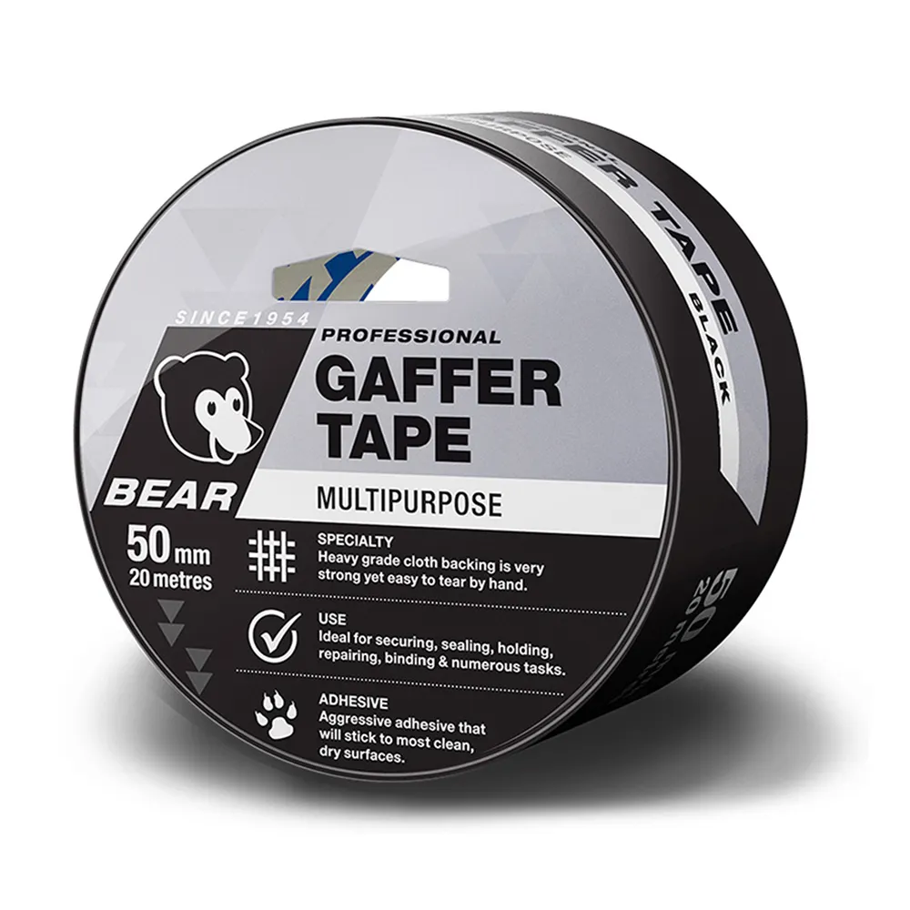 BEAR 50mm x 20m Black All Purpose Gaffer Tape 66623336624