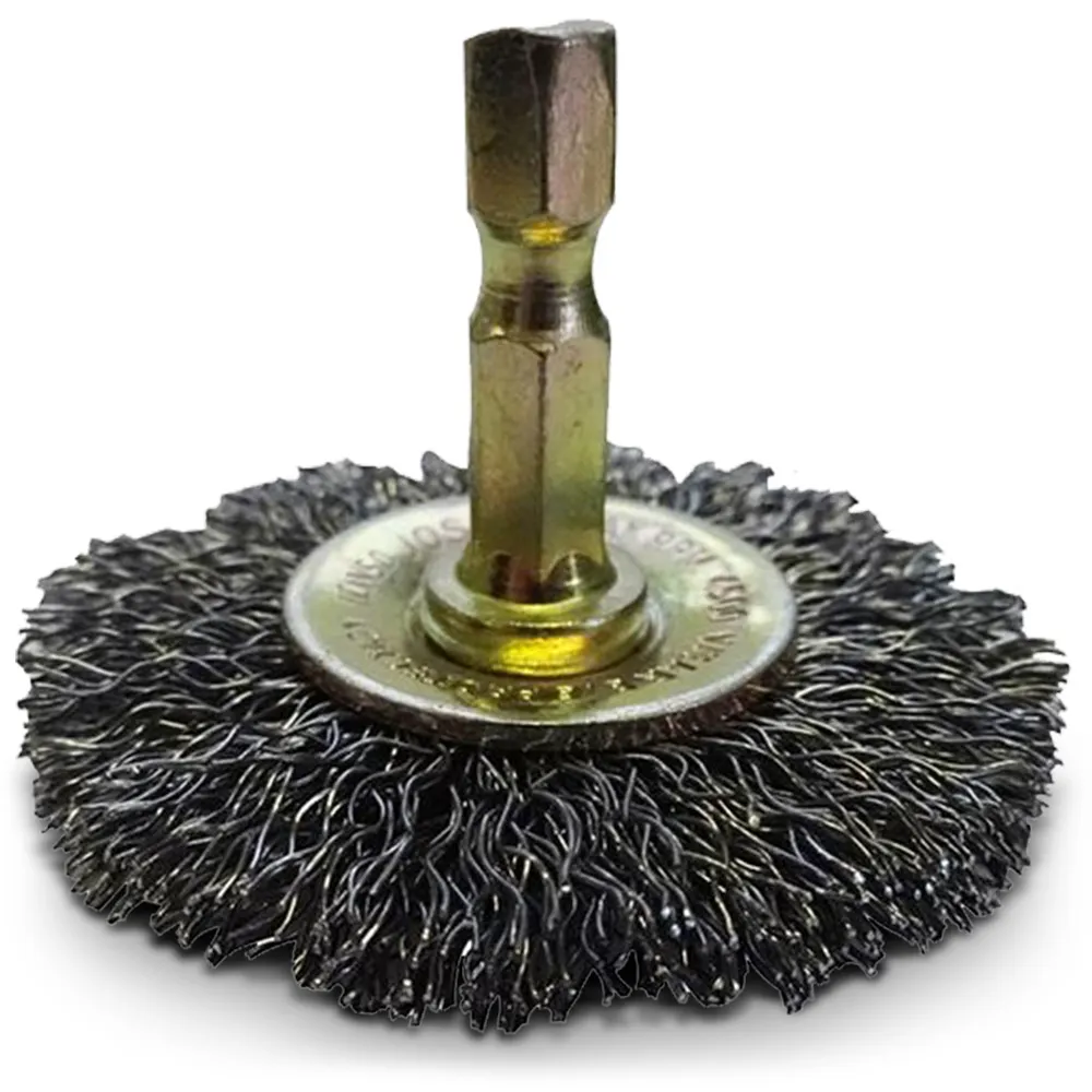 JOSCO 50mm 1/4-Hex Mounted Crimped Wheel Brush JCW50
