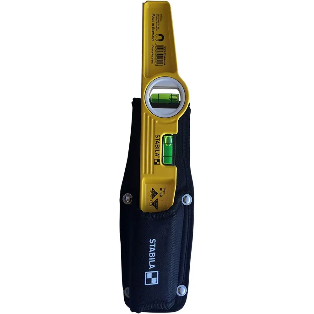 STABILA 250mm 2 Vial Torpedo Die Cast Magnetic Spirit Level w/ Holster 2511