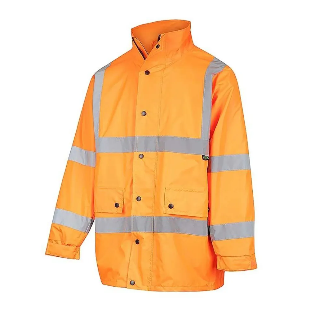 WORKIT Hi Vis 2 Tone Waterproof X-Back Rail Taped Rain Jacket Orange 3005XOXS