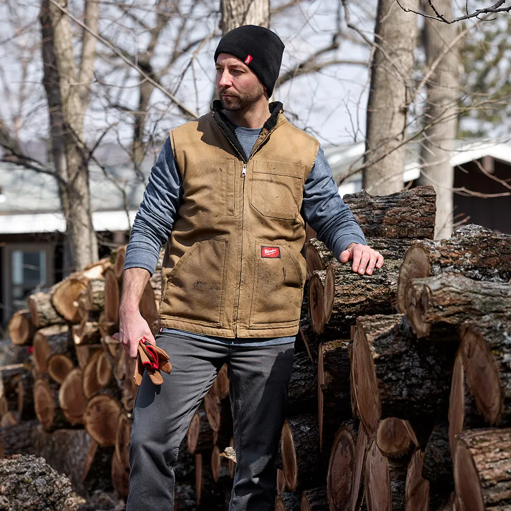 MILWAUKEE GRIDIRON Sherpa Lined Vest - Brown 801BR