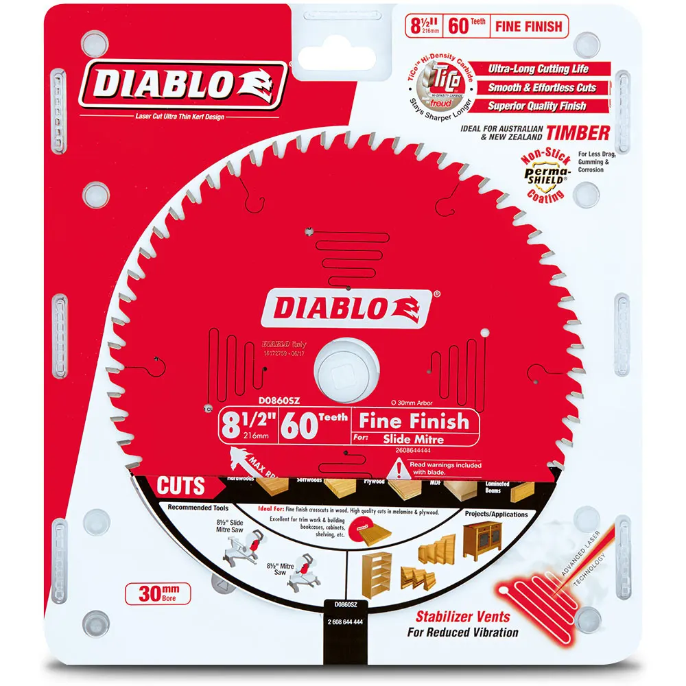 DIABLO 216mm 60T Fine Finish Saw Blade 2608644444