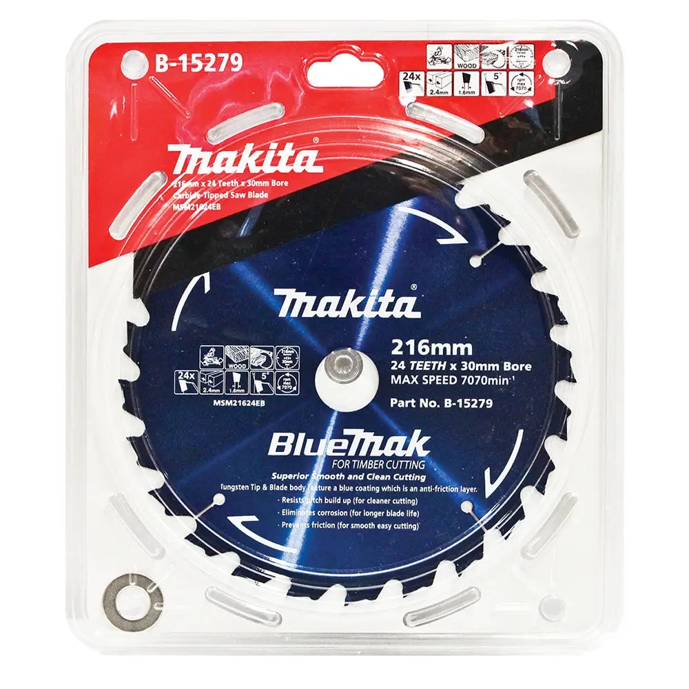 MAKITA 216mm 24T TCT Circular Saw Blade for Wood Cutting - Mitre Saws - BLUEMAK B-15279
