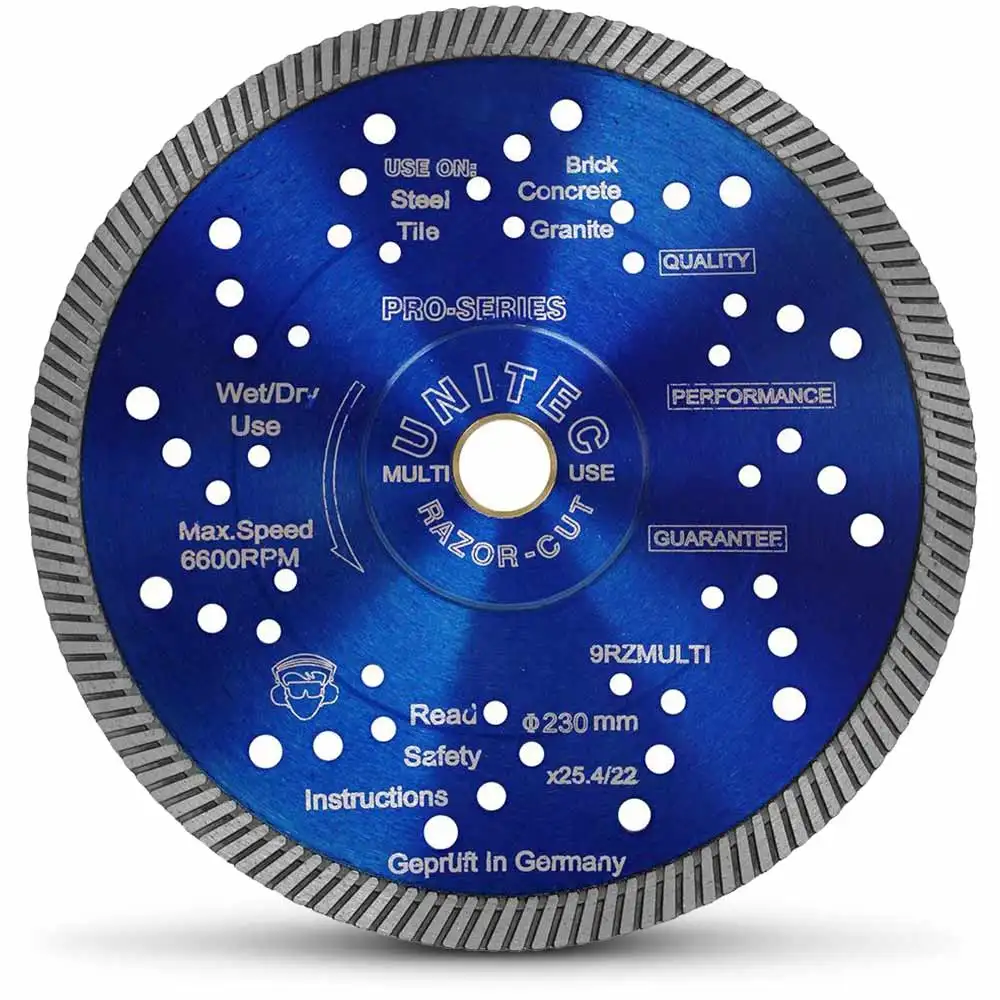 UNITEC 230mm Turbo Diamond Blade for General Purpose Cutting - RAZORCUT U-9RZMULTI
