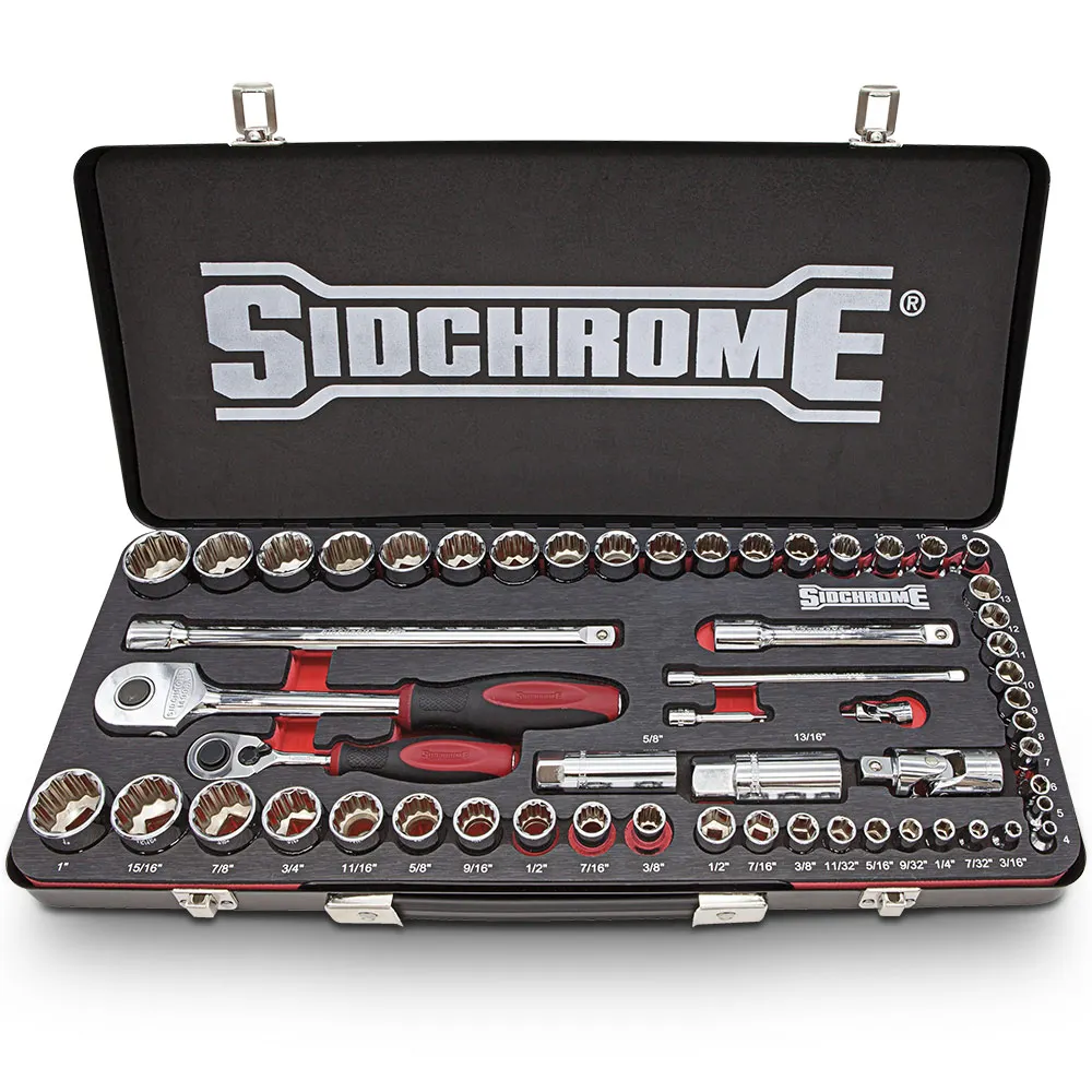 SIDCHROME 56 Piece 1/4 & 1/2 Metric/AF Socket Set
