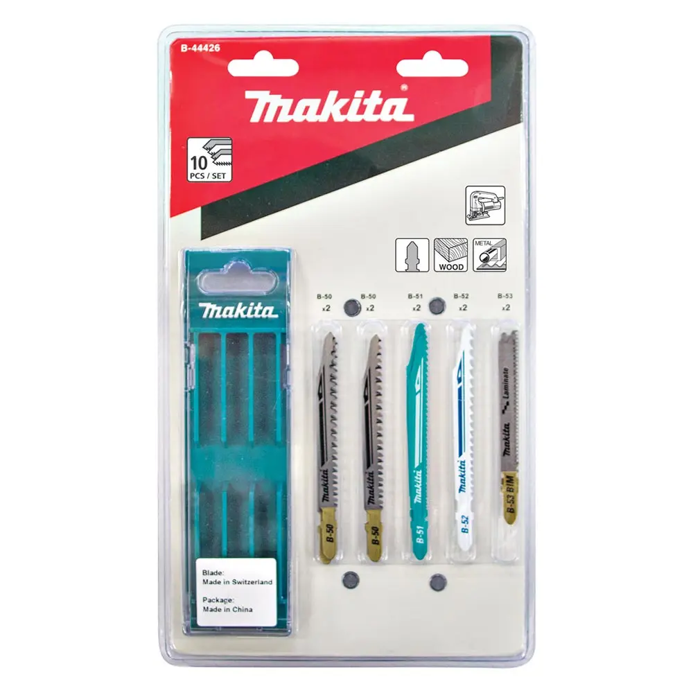 MAKITA Jigsaw Blade Combination Super Express Set In Case - Bayonet Type 10 Piece B-44426