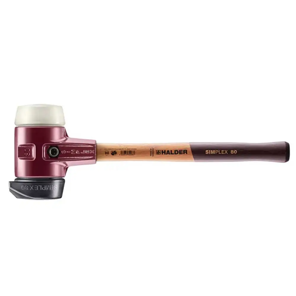 HALDER 60mm 2.7kg Rubber Mallet - Rubber/Nylon Tips wood Handle 3028.28