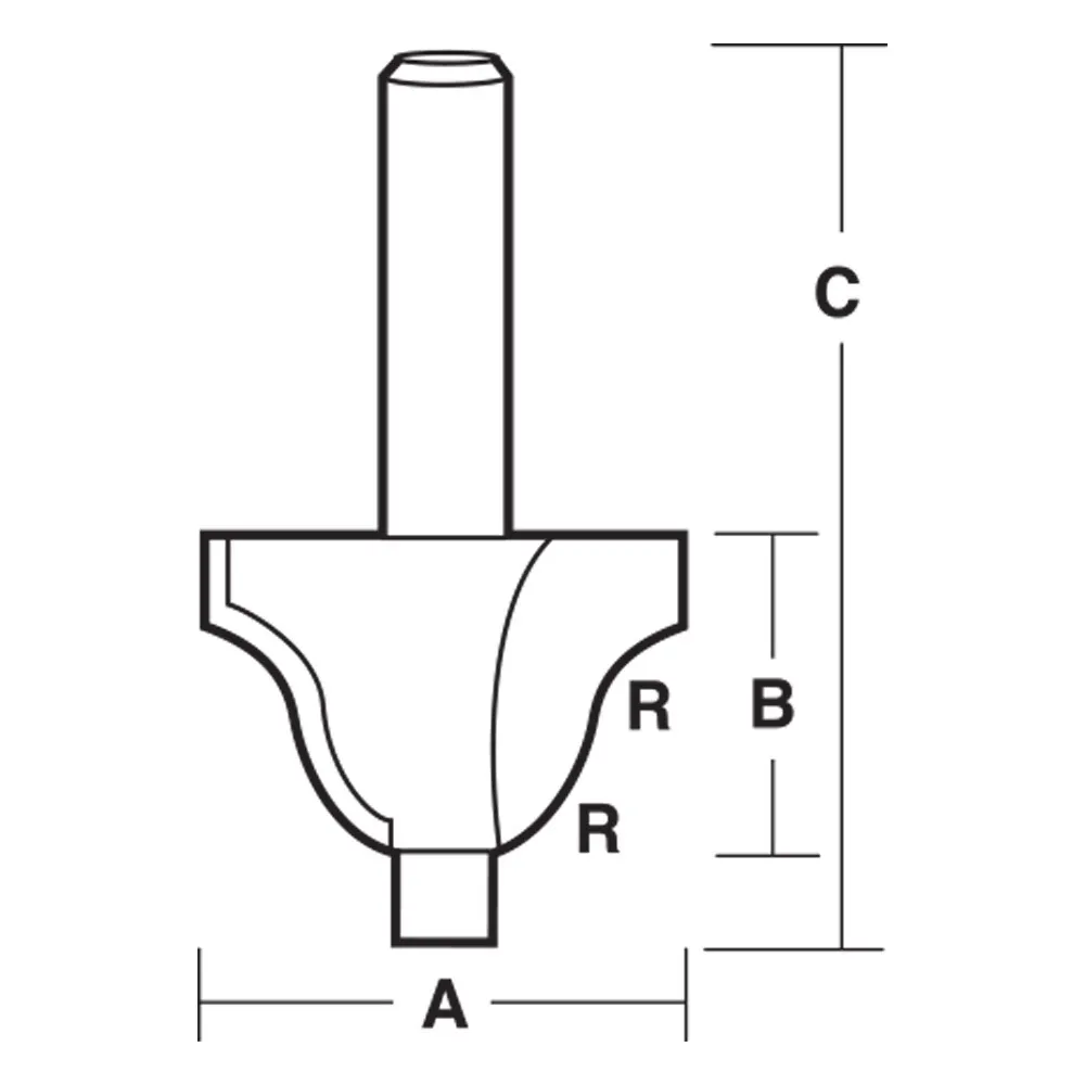 CARBITOOL Router Bit TCT Roman Ogee 1/4inch -Radius 1/4inch -Shank T 5708